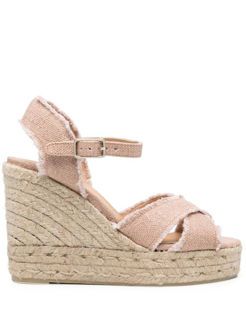 Castañer 120mm crossover-strap wedge sandals - Pink von Castañer