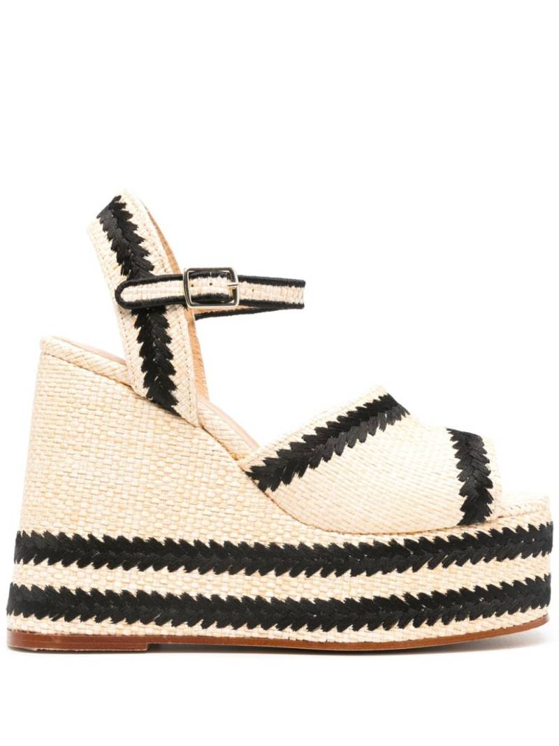 Castañer 125mm raffia platform espadrilles - Neutrals von Castañer