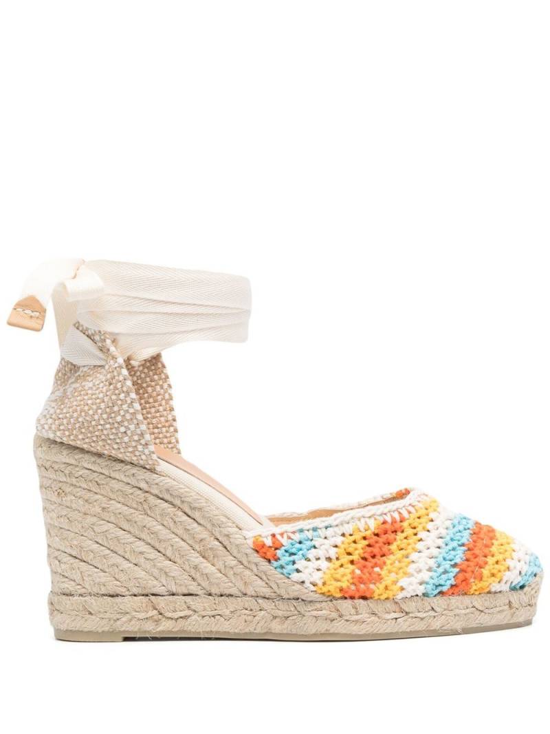 Castañer Carina 95mm crochet wedge sandals - Orange von Castañer