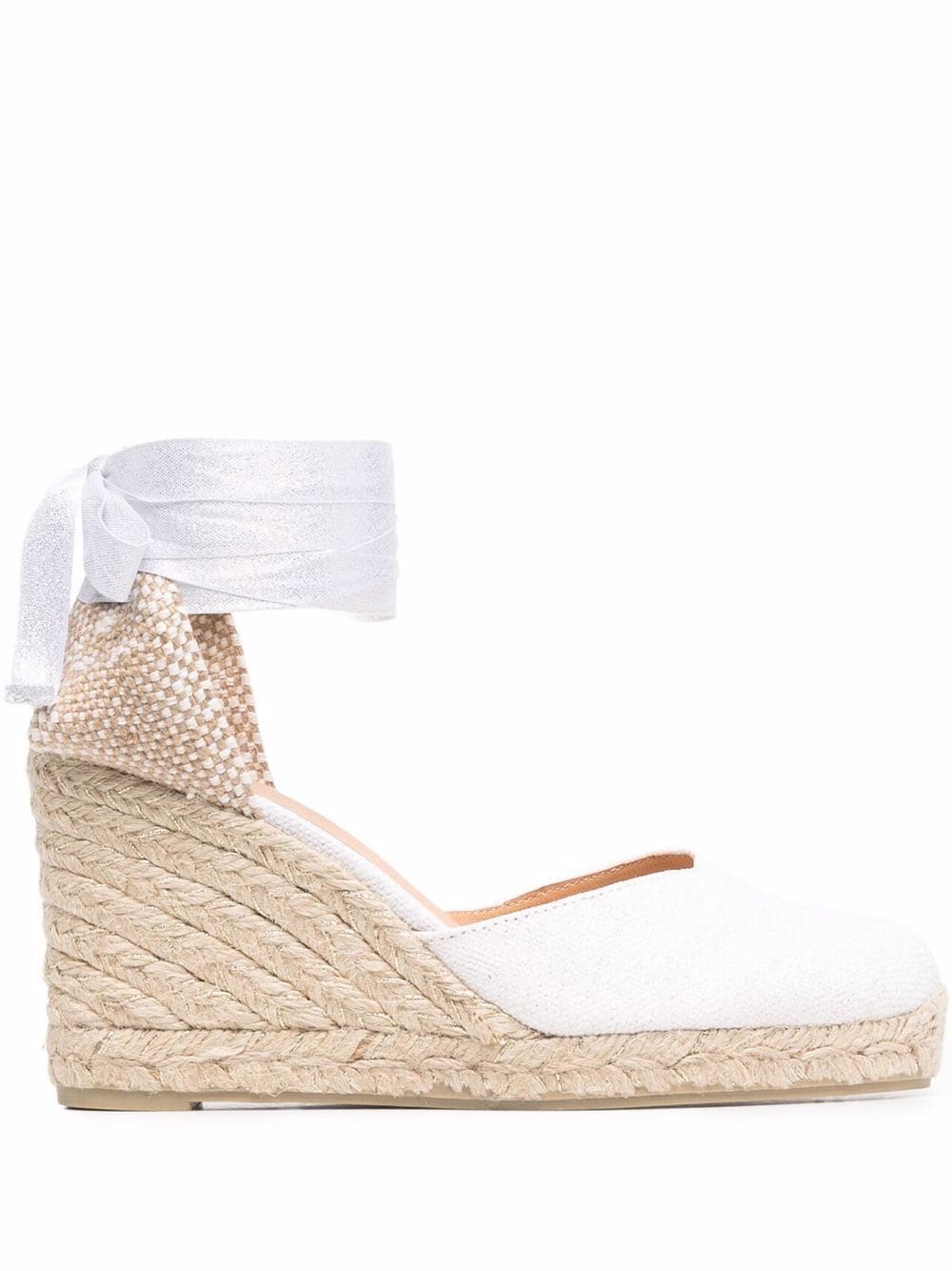 Castañer Carina lace-up wedge espadrilles - White von Castañer