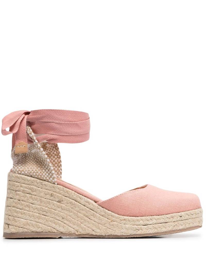 Castañer Carina tie-fastening wedge espadrilles - Pink von Castañer