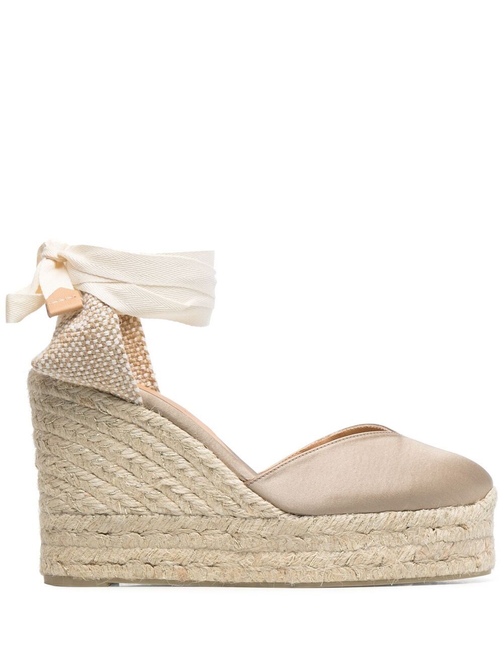 Castañer Chiara satin wedge espadrilles - Neutrals von Castañer