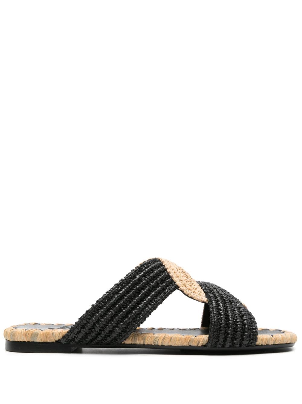 Castañer Prado woven-raffia slides - Black von Castañer