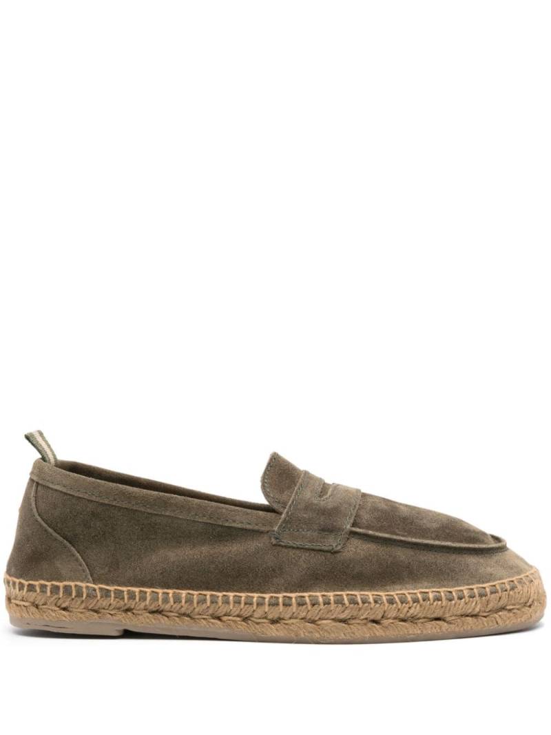 Castañer braided-raffia suede espadrilles - Green von Castañer