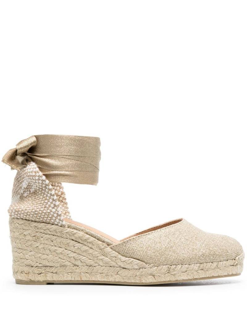 Castañer lace-up espadrille wedge pumps - Neutrals von Castañer