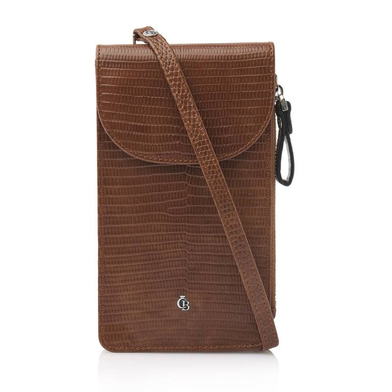 Giftbox Crossbody-Handytasche in Cognac von Castelijn & Beerens