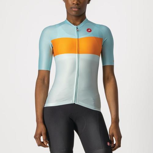 Castelli Aero Pro W Jersey - Light Acqua/Pop Orange-Skylight (Grösse: L) von Castelli