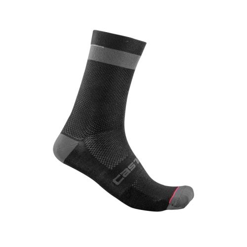 Castelli Alpha 18 Sock - Black/Dark Gray (Grösse: L-XL) von Castelli