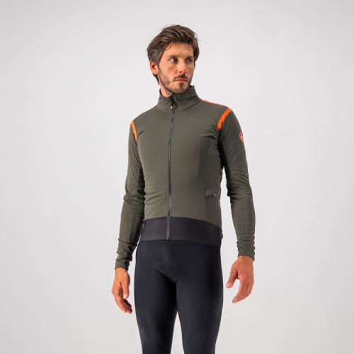 Castelli Alpha RoS 2 Light Jacket - Military Green/Fiery Red-Black (Grösse: M) von Castelli