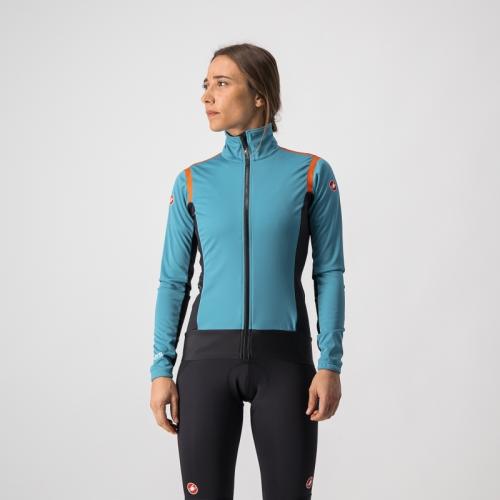 Castelli Alpha RoS 2 W Light Jacket - Teal Blue/Black-Fiery Red (Grösse: L) von Castelli