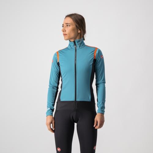 Castelli Alpha RoS 2 W Light Jacket - Teal Blue/Black-Fiery Red (Grösse: S) von Castelli