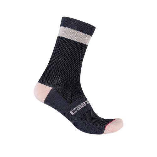 Castelli Alpha W 15 Sock - Dark Steel Blue/Soft Pink (Grösse: S-M) von Castelli