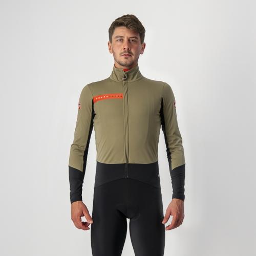 Castelli Beta RoS Jacket - Olive Green/Black-Fiery Red (Grösse: L) von Castelli