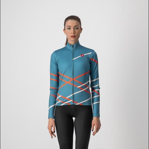 Castelli Diagonal Jersey FZ - Teal Blue/Brilliant Pink-Soft Pink (Grösse: XS) von Castelli
