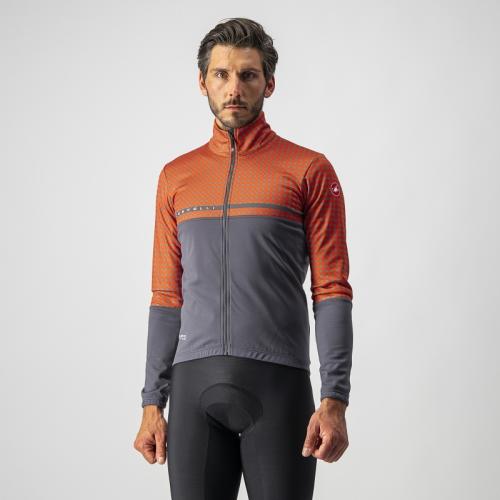 Castelli Finestre Jacket - Dark Gray/Fiery Red-Dark Green (Grösse: S) von Castelli