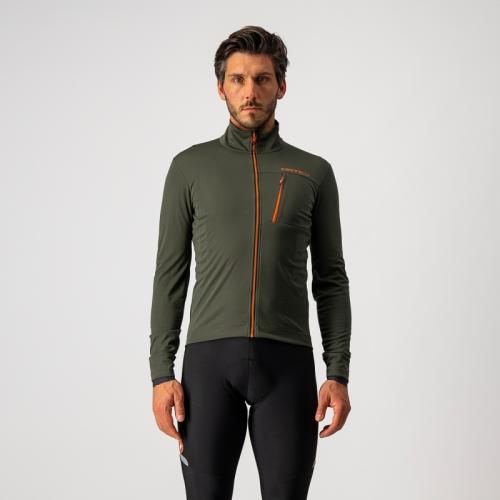 Castelli Go Jacket - Military Green/Fiery Red (Grösse: 3XL) von Castelli