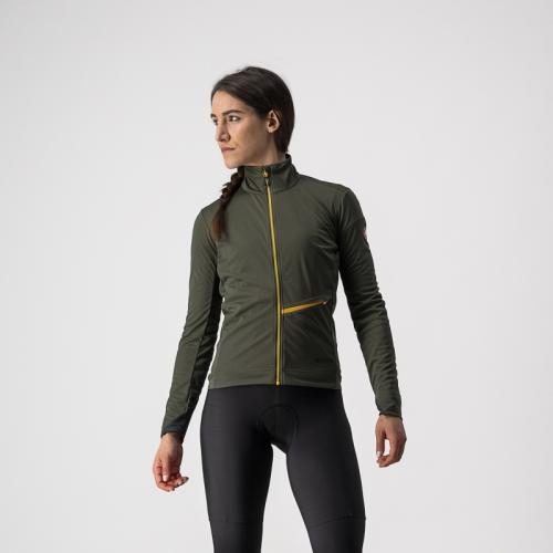 Castelli Go W Jacket - Military Green/Fiery Red/Saffron (Grösse: S) von Castelli