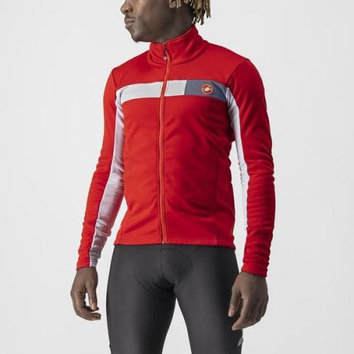 Castelli Mortirolo 6s Jacket - Red/Silver Gray-Silver Reflex (Grösse: S) von Castelli