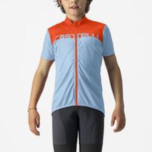 Castelli Neo Prologo Kid Jersey - Baby Blue/Scarlet Lava (Grösse: 6Y) von Castelli