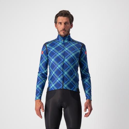 Castelli Perfetto RoS Long Sleeve - Ocean Blue/Malachite Green-Plaid (Grösse: S) von Castelli
