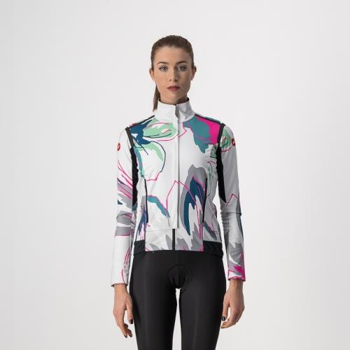 Castelli Perfetto RoS W Long Sleeve - Silver Gray/Teal Blue-Flowers (Grösse: S) von Castelli
