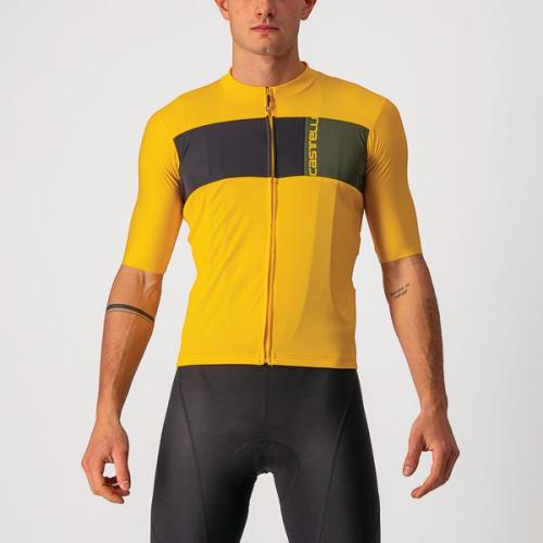 Castelli Prologo 7 Jersey - Saffron/Light Black-Military Green (Grösse: 3XL) von Castelli