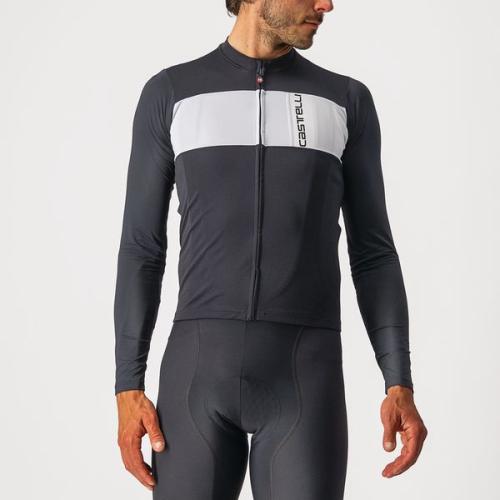 Castelli Prologo 7 Long Sleeve Jersey - Light Black/Silver Gray-Ivory (Grösse: 3XL) von Castelli