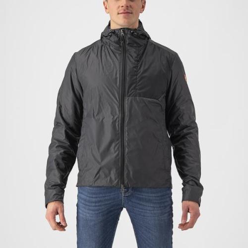 Castelli Riscalda Puffy Jacket - Dark Gray/Electric Lime (Grösse: L) von Castelli