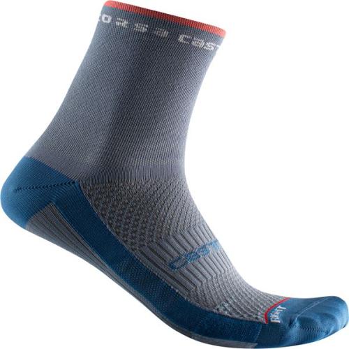 Castelli Rosso Corsa W 11 Sock - Light Steel Blue/Brilliant Pink (Grösse: S-M) von Castelli