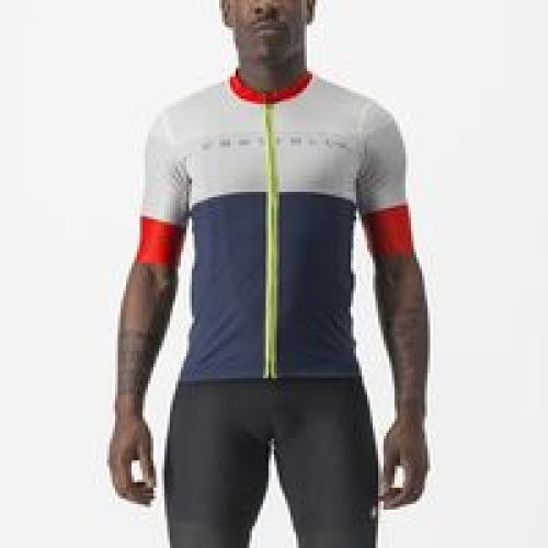 Castelli Sezione Jersey - Belgian Blue/Ivory-Mastice-Fiery Red (Grösse: S) von Castelli