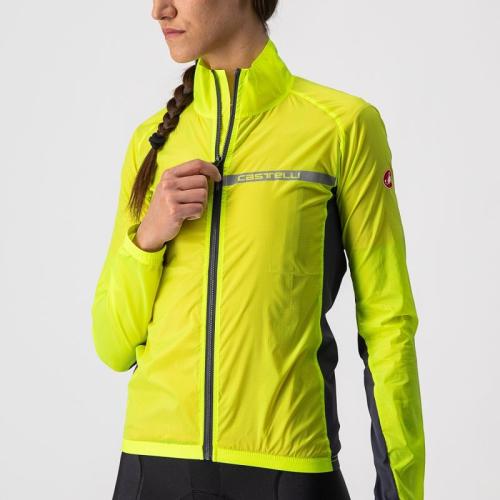 Castelli Squadra Stretch W Jacket - Yellow Fluo/Dark Gray (Grösse: L) von Castelli