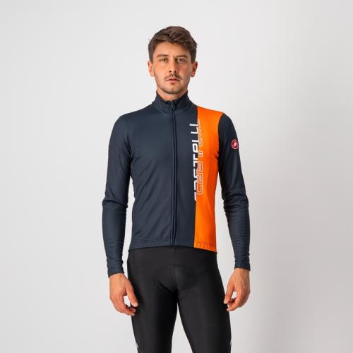 Castelli Traguardo Jersey FZ - Savile Blue/Brilliant Orange (Grösse: M) von Castelli