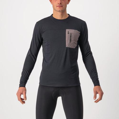 Castelli Unlimited Merino Long Sleeve - Light Black/Nickel Gray (Grösse: M) von Castelli