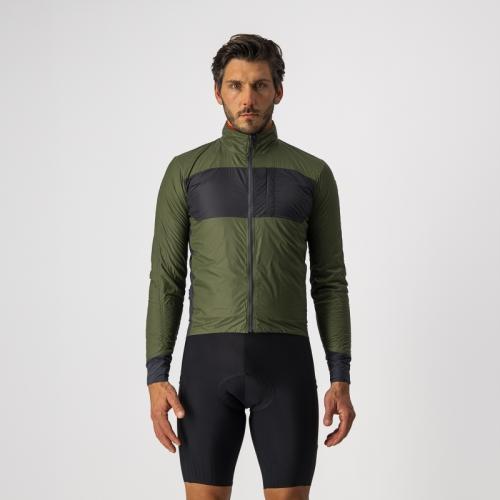 Castelli Unlimited Puffy Jacket - Light Military Green/Dark Gray-Brilliant Orange (Grösse: M) von Castelli