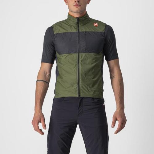 Castelli Unlimited Puffy Vest - Light Military Green/Dark Gray-Brilliant Orange (Grösse: L) von Castelli