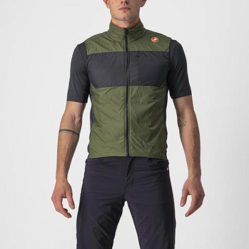 Castelli Unlimited Puffy Vest - Light Military Green/Dark Gray-Brilliant Orange (Grösse: M) von Castelli