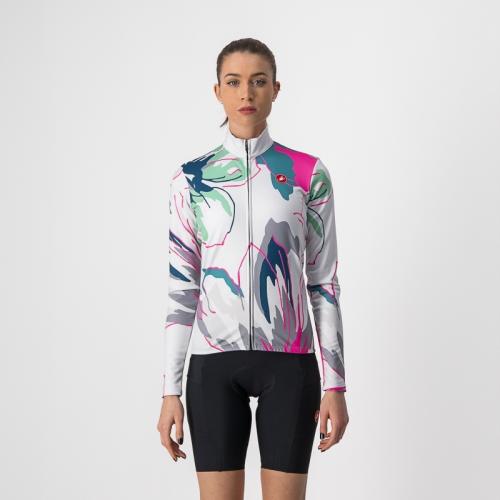 Castelli Unlimited W Thermal Jersey - Silver Gray/Teal Blue-Flowers (Grösse: XL) von Castelli