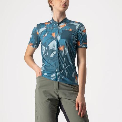 Castelli Unltd Sentiero Jersey - Dark Teal/Coral Flash (Grösse: XS) von Castelli