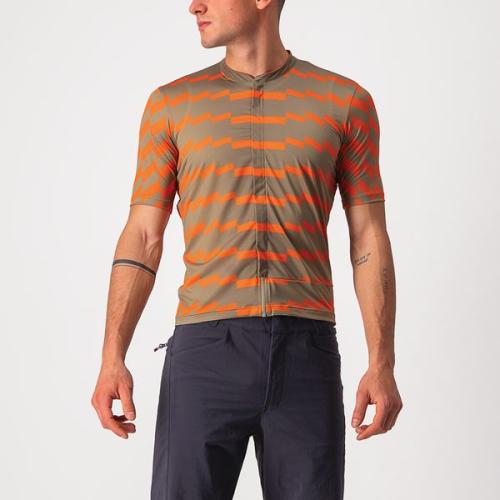 Castelli Unltd Sterrato Jersey - Olive Green/Orange Rust (Grösse: S) von Castelli