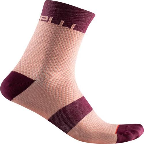 Castelli Velocissima 12 Sock - Bordeaux/Blush (Grösse: S-M) von Castelli