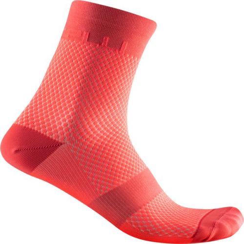 Castelli Velocissima 12 Sock - Brilliant Pink/Coral Flash (Grösse: L-XL) von Castelli