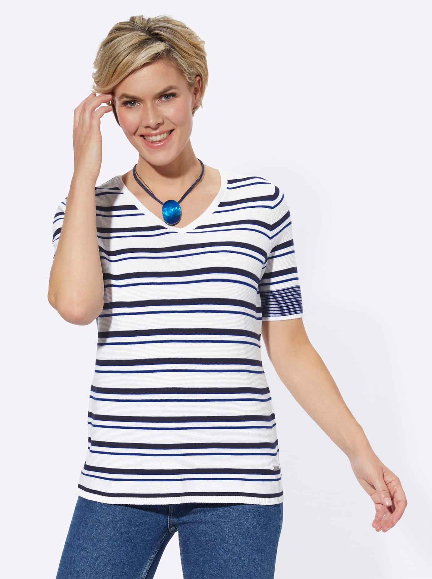 Casual Looks Kurzarmpullover »Ringel-Pullover« Casual Looks Kurzarmpullover »Ringel-Pullover« von Casual Looks