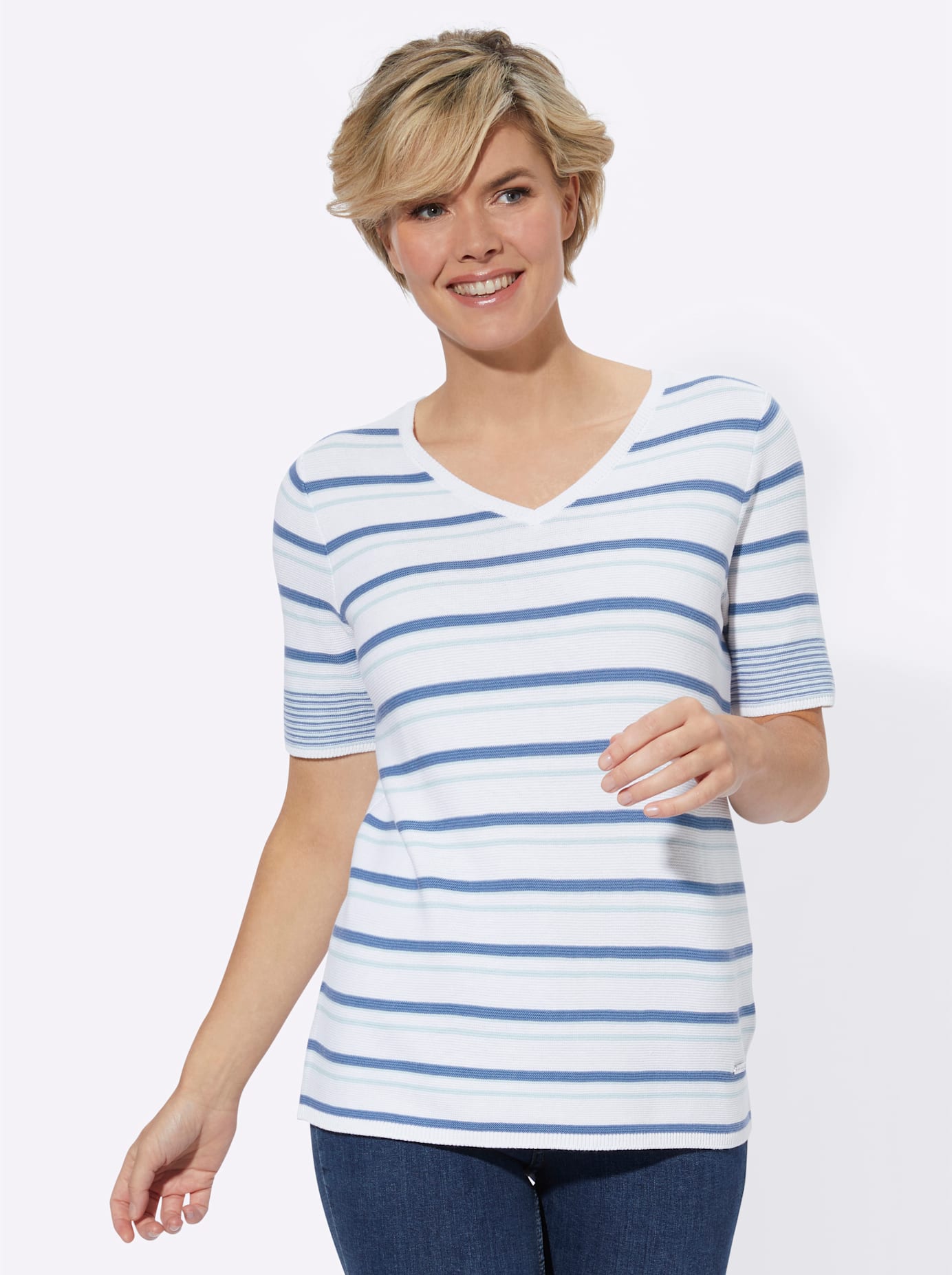 Casual Looks Kurzarmpullover »Ringel-Pullover« Casual Looks Kurzarmpullover »Ringel-Pullover« von Casual Looks