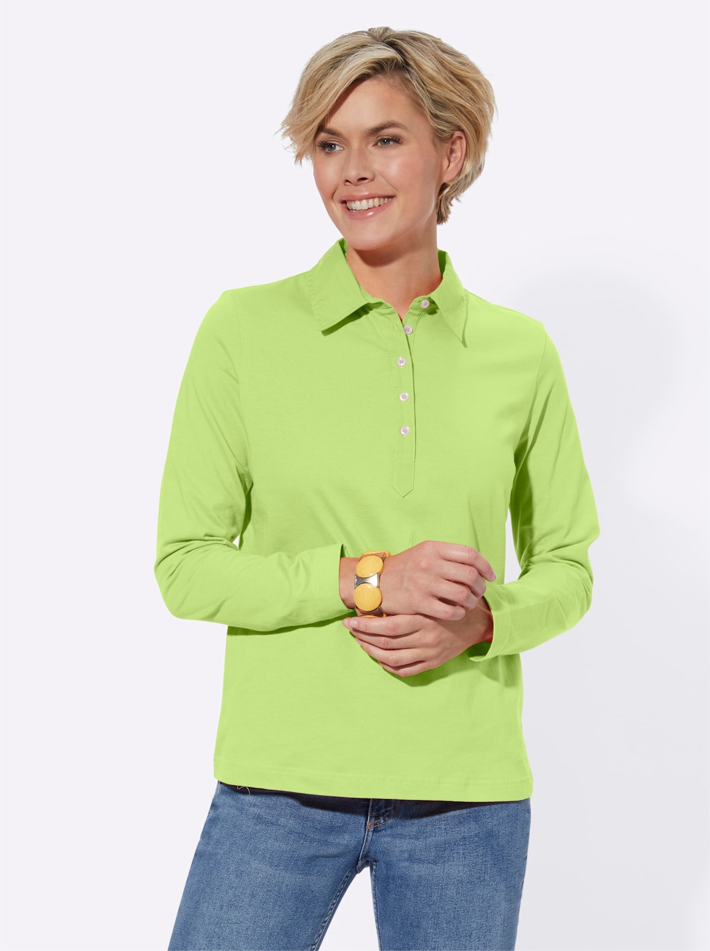 Casual Looks Langarm-Poloshirt »Poloshirt«, (1 tlg.) von Casual Looks