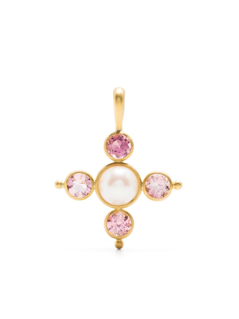 Cathy Waterman 22kt gold Akoya pearl and pink tourmaline pendant von Cathy Waterman