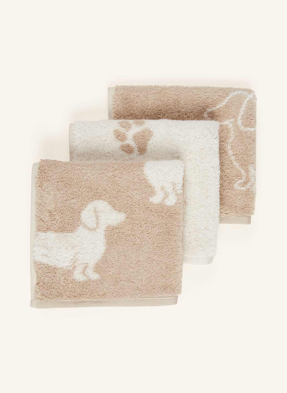 Cawö 3er-Set Seiftücher beige Cawö 3er-Set Seiftücher beige von Cawö