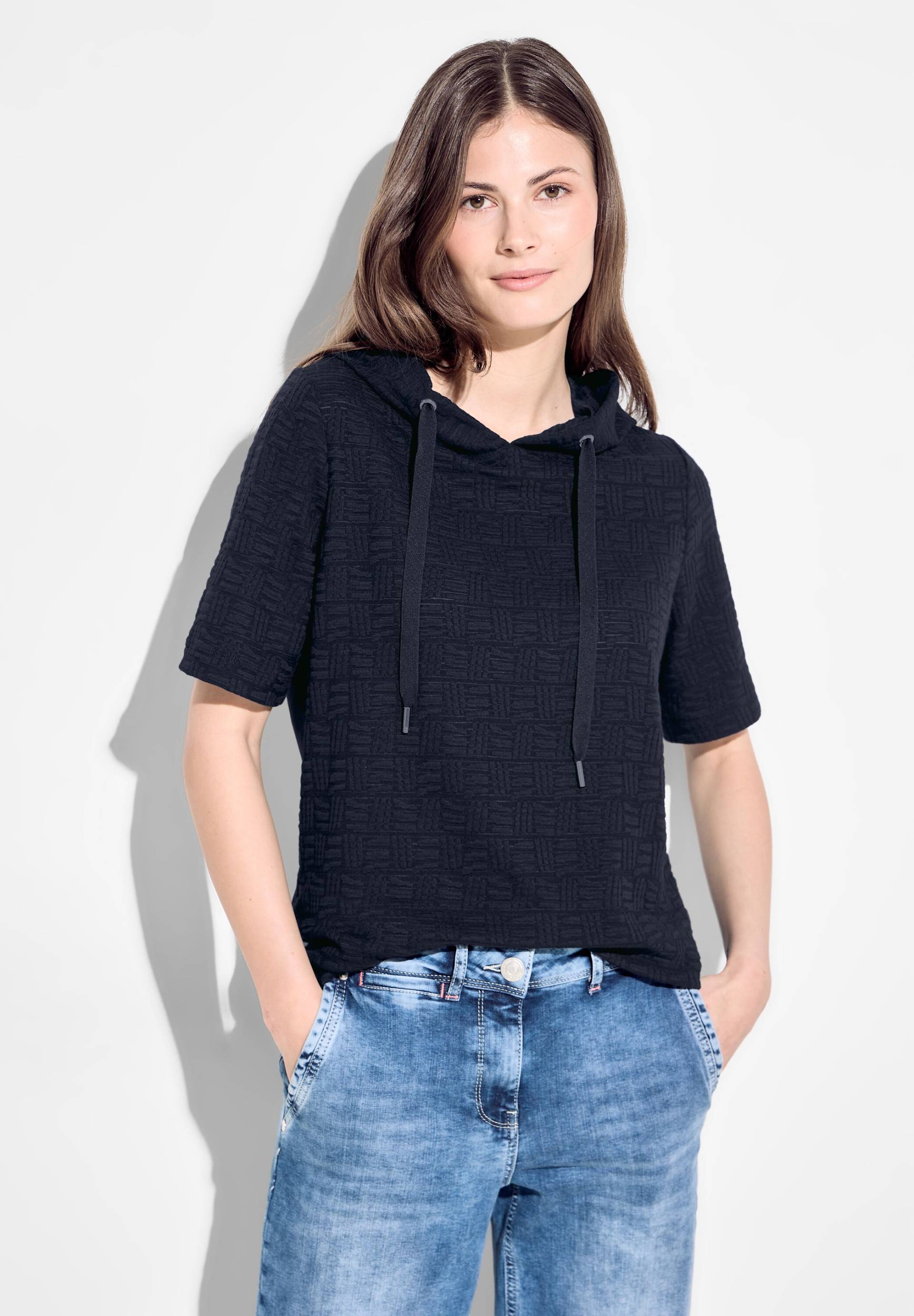 Cecil Kapuzenshirt, mit Burn-Out Jacquard auf der Vorderseite von Cecil