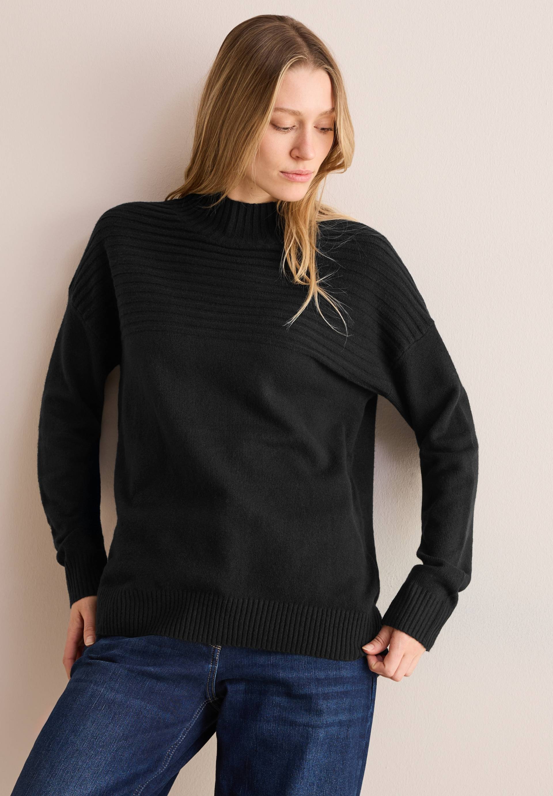 Cecil Stehkragenpullover, mit Elasthan-Anteil von Cecil