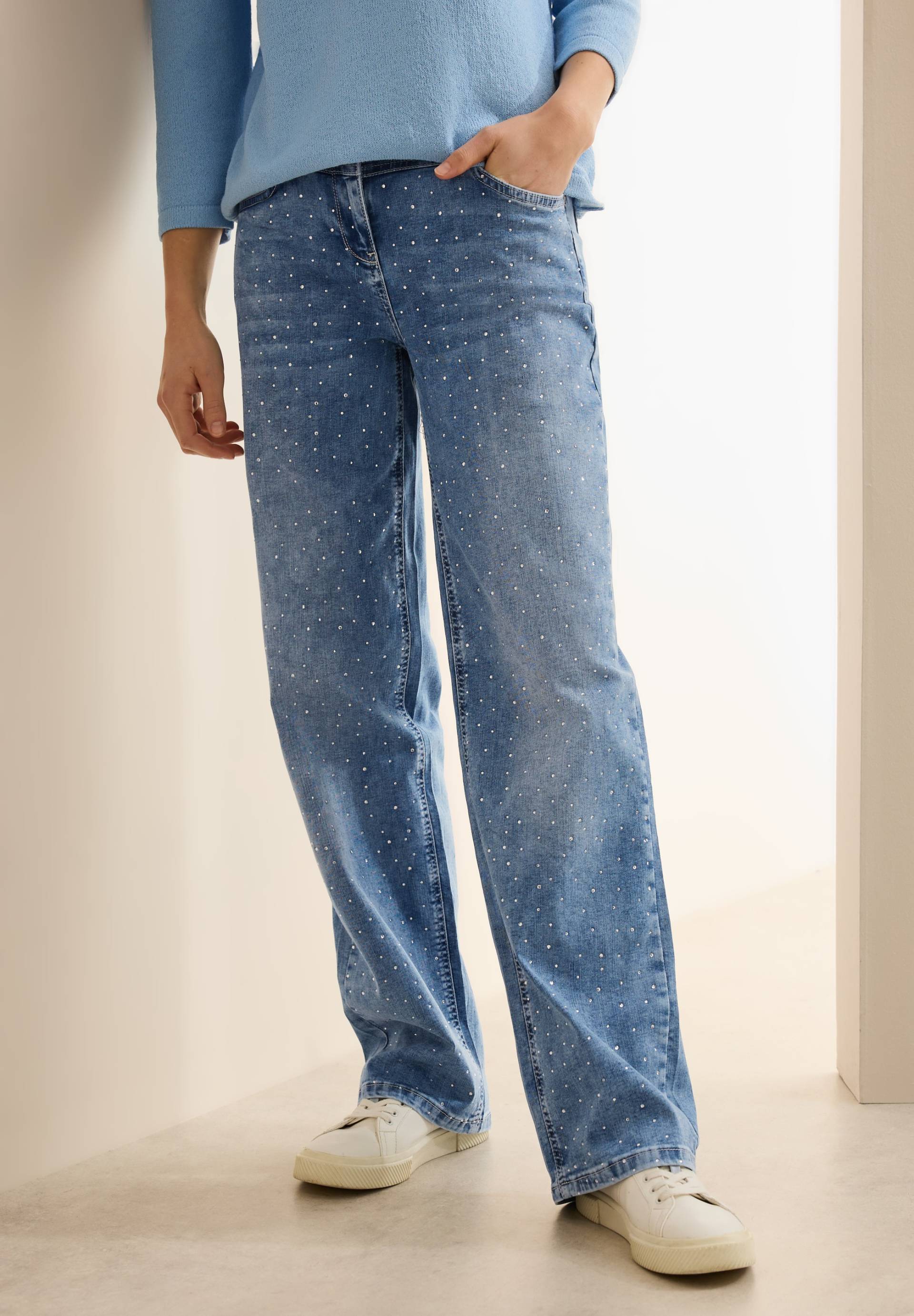 Cecil Weite Jeans »Style Neele«, mit Schmucksteinen von Cecil