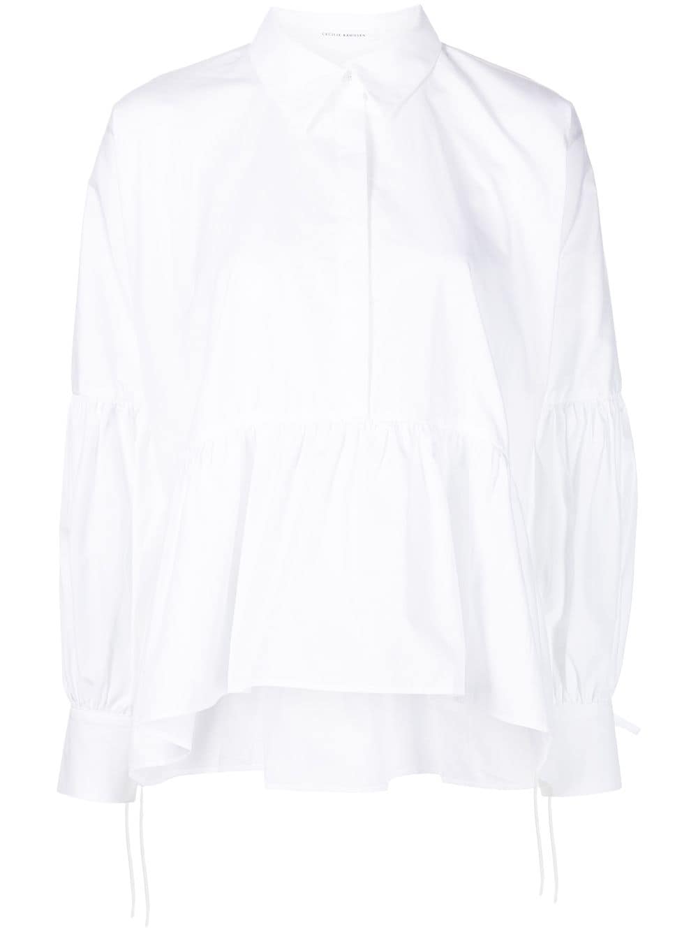 Cecilie Bahnsen Andrea cotton peplum hem shirt - White von Cecilie Bahnsen